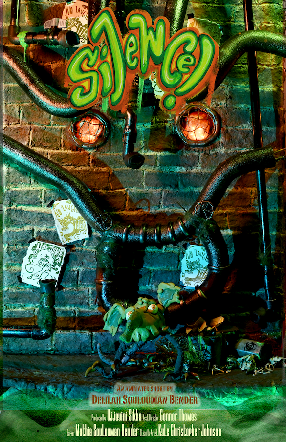 SILENCE! Is my upcoming stop motion animation film about a mutant creature who is bombarded by the overstimulating sounds of the city above that can be heard through the pipes. 